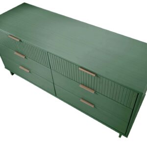 Manhattan Comfort Granville 55.07" Modern Double Wide Dresser with 6 Full Extension Drawers in Sage Green