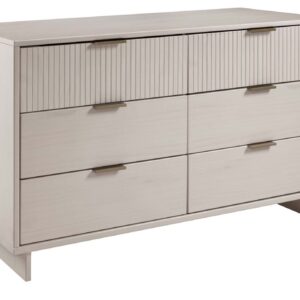 Manhattan Comfort Granville 55.07" Modern Double Wide Dresser with 6 Full Extension Drawers in Light Grey