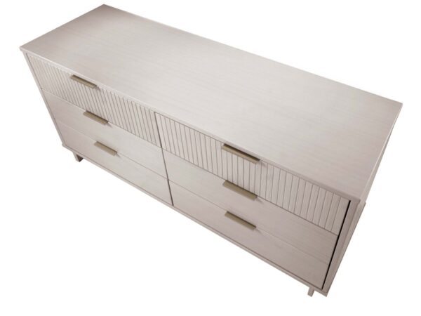 Manhattan Comfort Granville 55.07" Modern Double Wide Dresser with 6 Full Extension Drawers in Light Grey