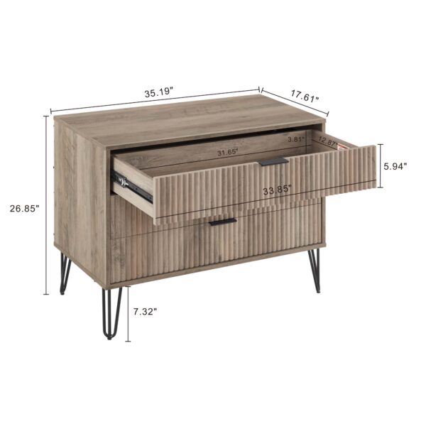 Manhattan Comfort DUMBO Modern Dresser with 3-Drawers in Grey