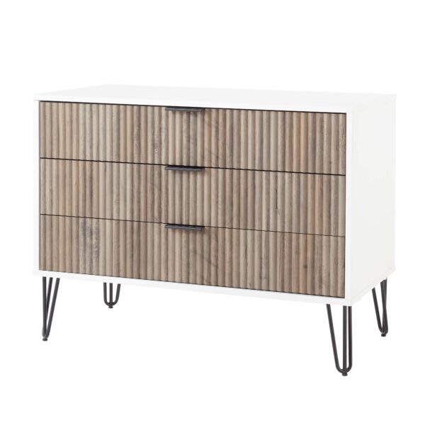 Manhattan Comfort DUMBO Modern Dresser with 3-Drawers in White and Grey