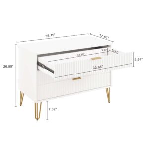 Manhattan Comfort DUMBO Modern Dresser with 3-Drawers in White