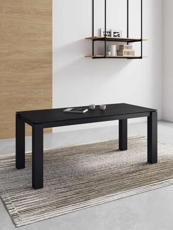 Manhattan Comfort Rockaway Modern 70.86 Solid Wood Dining Table in Black