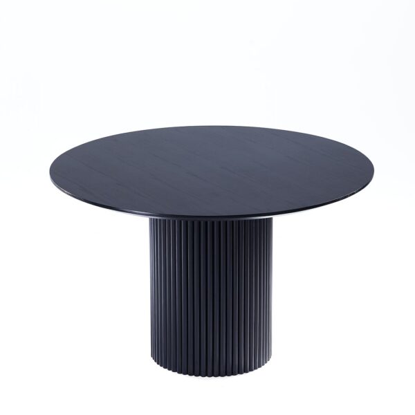 Manhattan Comfort Hathaway Modern 47.24 Solid Wood Round Dining Table in Black