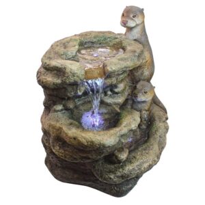 Design Toscano DW97060 21 1/2 Inch Bright Water Otters Garden Fountain