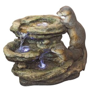 Design Toscano DW97060 21 1/2 Inch Bright Water Otters Garden Fountain