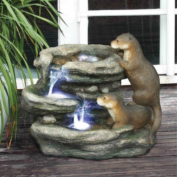 Design Toscano DW97060 21 1/2 Inch Bright Water Otters Garden Fountain