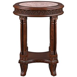 Design Toscano DY1522 20 Inch Balfour Inlaid Marble Colonnade Table