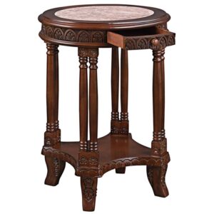 Design Toscano DY1522 20 Inch Balfour Inlaid Marble Colonnade Table