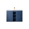 James Martin E110V39.5AZBWG Alicante' 39.5 Inch Single Vanity Cabinet in Azure Blue with White Glossy Composite Countertop