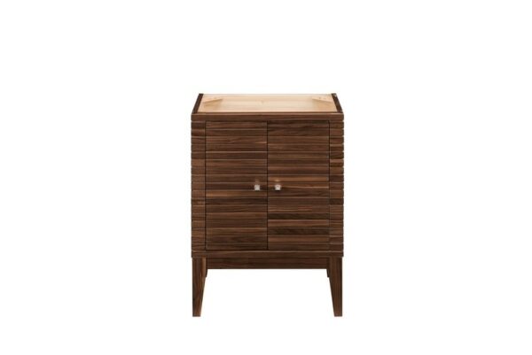 James Martin E213-V24-WLT Linden 24 Inch Single Vanity Cabinet in Mid Century Walnut