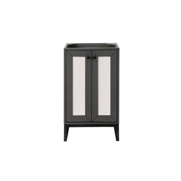 James Martin E303-V20-MG-MBK Chianti 20 Inch Single Vanity Cabinet in Mineral Grey and Matte Black