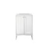 James Martin E303-V24-GW-BNK Chianti 24 Inch Single Vanity Cabinet in Glossy White and Brushed Nickel