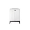 James Martin E303-V24-GW-MBK Chianti 24 Inch Single Vanity Cabinet in Glossy White and Matte Black