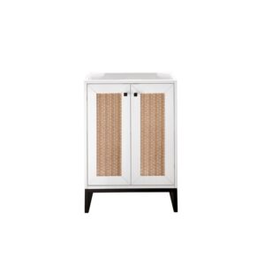 James Martin E303-V24-GW-MBK Chianti 24 Inch Single Vanity Cabinet in Glossy White and Matte Black