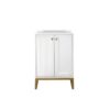 James Martin E303-V24-GW-RGD Chianti 24 Inch Single Vanity Cabinet in Glossy White and Radiant Gold