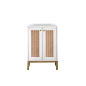 James Martin E303-V24-GW-RGD Chianti 24 Inch Single Vanity Cabinet in Glossy White and Radiant Gold