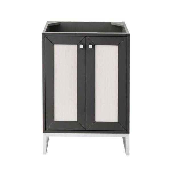 James Martin E303-V24-MG-BNK Chianti 24 Inch Single Vanity Cabinet in Mineral Grey and Brushed Nickel