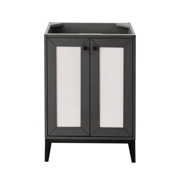 James Martin E303-V24-MG-MBK Chianti 24 Inch Single Vanity Cabinet in Mineral Grey and Matte Black