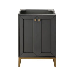 James Martin E303-V24-MG-RGD Chianti 24 Inch Single Vanity Cabinet in Mineral Grey and Radiant Gold