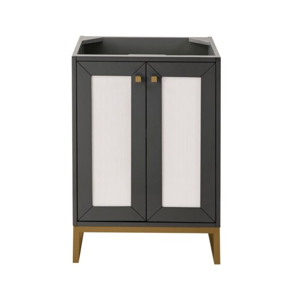 James Martin E303-V24-MG-RGD Chianti 24 Inch Single Vanity Cabinet in Mineral Grey and Radiant Gold