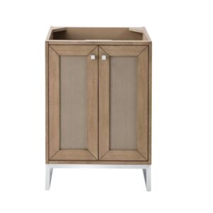 James Martin E303-V24-WW-BNK Chianti 24 Inch Single Vanity Cabinet in Whitewashed Walnut and Brushed Nickel