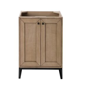 James Martin E303-V24-WW-MBK Chianti 24 Inch Single Vanity Cabinet in Whitewashed Walnut and Matte Black