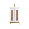 James Martin E303V20GWRGDWG Chianti 20 Inch Single Vanity Cabinet in Glossy White and Radiant Gold with White Glossy Composite Countertop