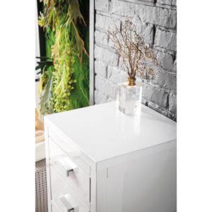 James Martin E444-BC15-3WZ Addison 15 Inch Base Cabinet with Drawers and 3cm White Zeus Quartz Top