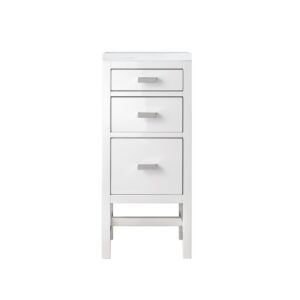 James Martin E444-BC15-GW-3AF Addison 15 Inch Base Cabinet with Drawers in Glossy White with 3 CM Arctic Fall Solid Surface Top