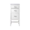 James Martin E444-BC15-GW-3CAR Addison 15 Inch Base Cabinet with Drawers in Glossy White with 3 CM Carrara Marble Top