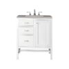 James Martin E444-V30-GW-3GEX Addison 30 Inch Single Vanity Cabinet in Glossy White with 3 CM Grey Expo Quartz Top