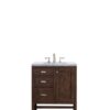 James Martin E444-V30-MCA-3CAR Addison 30 Inch Single Vanity Cabinet in Mid Century Acacia with 3 cm Carrara White Top with Sink