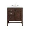 James Martin E444-V30-MCA-3ESR Addison 30 Inch Single Vanity Cabinet in Mid Century Acacia with 3 CM Eternal Serena Quartz Top