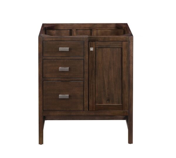 James Martin E444-V30-MCA-3GEX Addison 30 Inch Single Vanity Cabinet in Mid Century Acacia with 3 cm Grey Expo Quartz Top with Sink