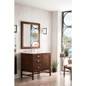 James Martin E444-V36-3WZ Addison 36 Inch Single Vanity Cabinet with 3cm White Zeus Quartz Top