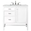 James Martin E444-V36-GW-3ENC Addison 36 Inch Single Vanity Cabinet with Ethereal Noctis Top - Glossy White