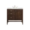 James Martin E444-V36-MCA-3ESR Addison 36 Inch Single Vanity Cabinet in Mid Century Acacia with 3 CM Eternal Serena Quartz Top