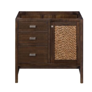 James Martin E444-V36-MCA Addison 36 Inch Single Vanity Cabinet in Mid Century Acacia