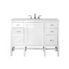 James Martin E444-V48-GW-3AF Addison 48 Inch Single Vanity Cabinet in Glossy White with 3 CM Arctic Fall Solid Surface Countertop