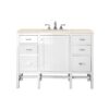 James Martin E444-V48-GW-3EMR Addison 48 Inch Single Vanity Cabinet in Glossy White with 3 CM Eternal Marfil Top