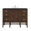 James Martin E444-V48-MCA-3CSP Addison 48 Inch Single Vanity Cabinet in Mid Century Acacia with 3 cm Charcoal Soapstone Quartz Top with Sink