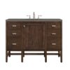 James Martin E444-V48-MCA-3GEX Addison 48 Inch Single Vanity Cabinet in Mid Century Acacia with 3 cm Grey Expo Quartz Top with Sink