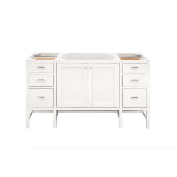 James Martin E444-V60S-GW Addison 60 Inch Single Vanity Cabinet in Glossy White