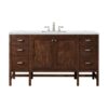 James Martin E444-V60S-MCA-3ENC Addison 60 Inch Single Vanity Cabinet with Ethereal Noctis Quartz Top - Mid Century Acacia