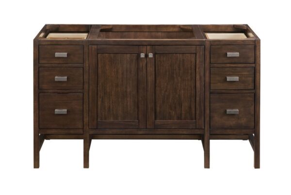 James Martin E444-V60S-MCA-3GEX Addison 60 Inch Single Vanity Cabinet in Mid Century Acacia with 3 cm Grey Expo Quartz Top with Sink