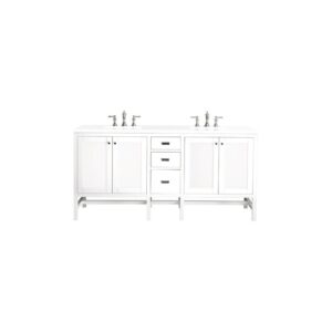 James Martin E444-V72-3WZ Addison 72 Inch Double Vanity Cabinet with 3cm White Zeus Quartz Top