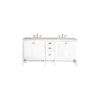 James Martin E444-V72-GW-3AF Addison 72 Inch Double Vanity Cabinet in Glossy White with 3 CM Arctic Fall Solid Surface Countertop