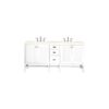 James Martin E444-V72-GW-3EMR Addison 72 Inch Double Vanity Cabinet in Glossy White with 3 CM Eternal Marfil Top