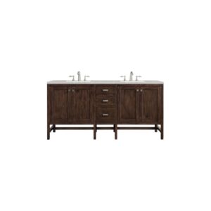 James Martin E444-V72-MCA-3ESR Addison 72 Inch Double Vanity Cabinet in Mid Century Acacia with 3 CM Eternal Serena Quartz Top